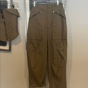 Zara dark Tan bustier and Wide Leg Pant set